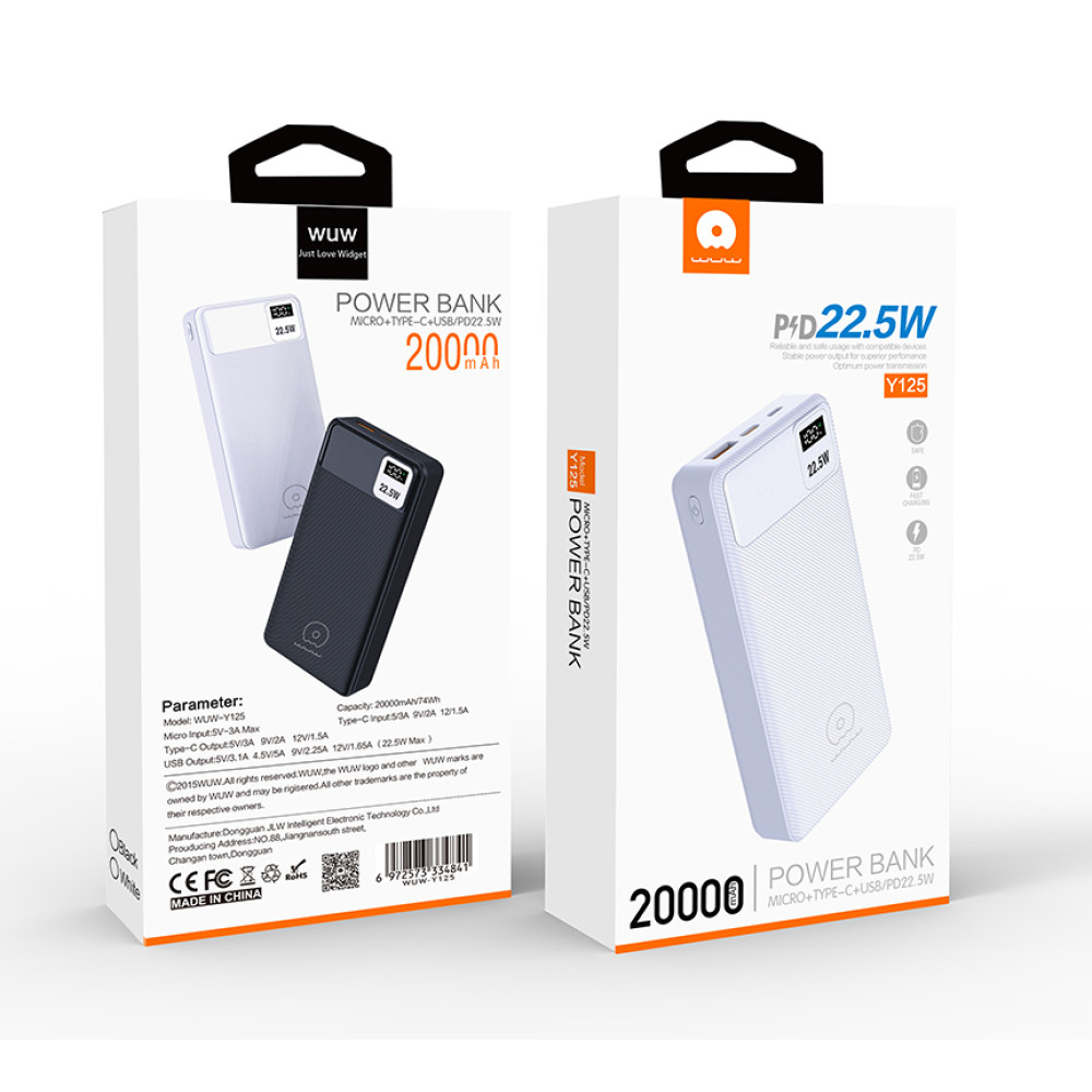 Power Bank Wuw Y125 20000mah