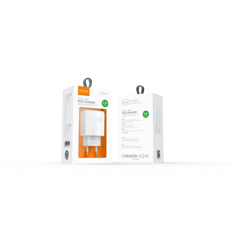 Charger Vidvie Ple245 2.4a 2xusb+cable Usb