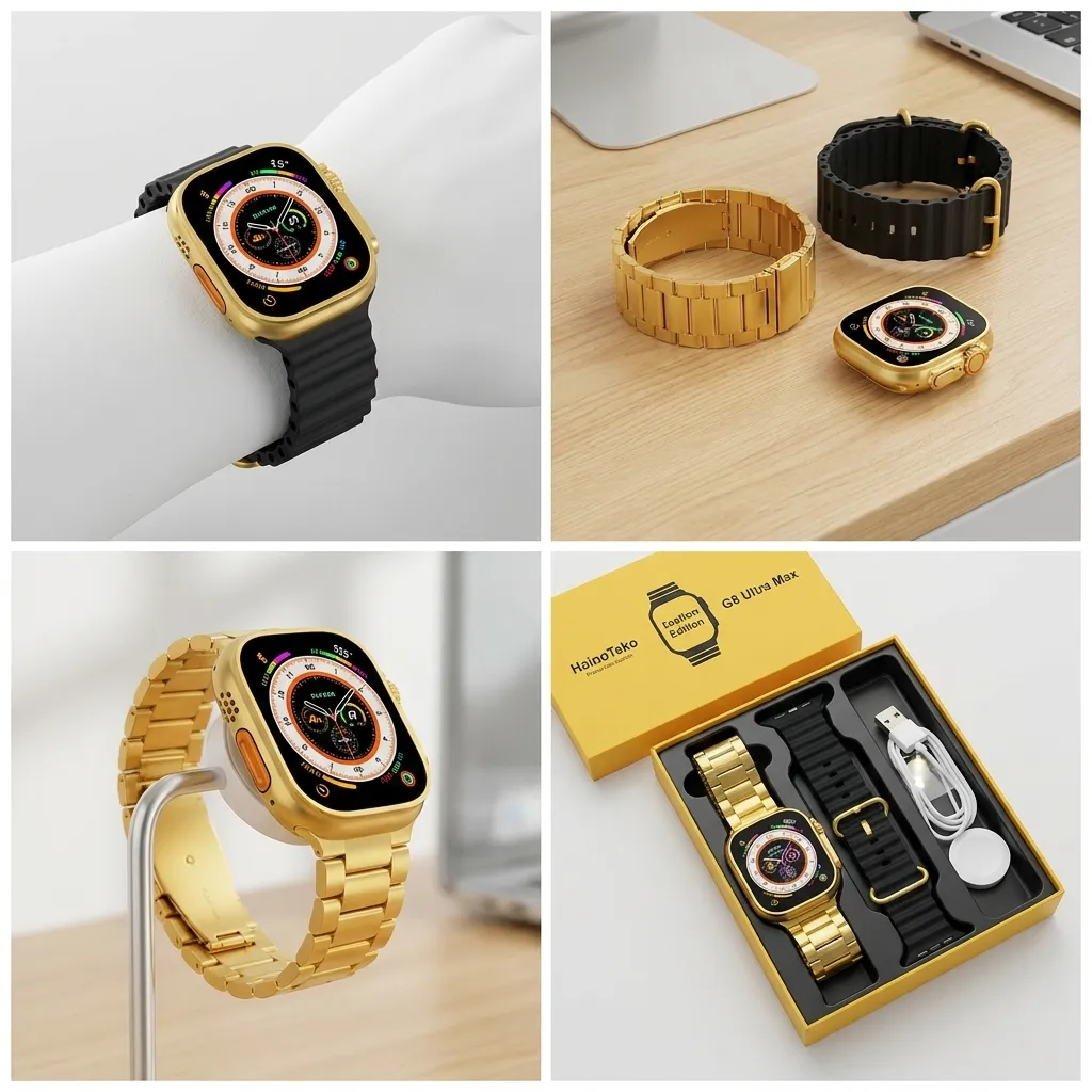 Smartwatch Haino Teko G9 Max Ultra Gold Appel Bluetooth Tunisie