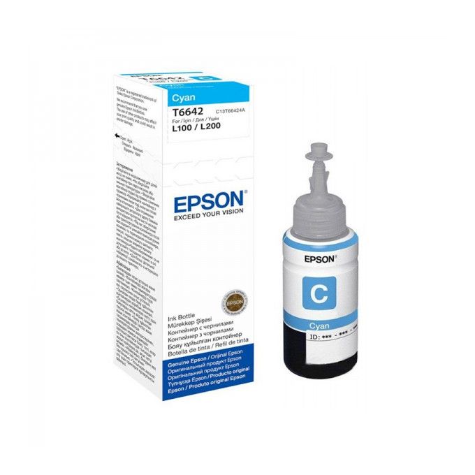Bouteille D'encre Adaptable Epson Pour L200/l800 / 70ml / Cyan