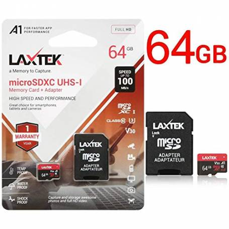 Carte M&eacute;moire Laxtek 64gb Class 10 Avec Adaptateur