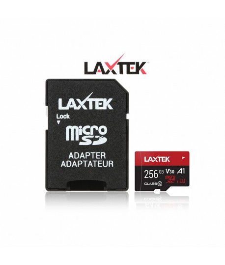 Carte Mémoire Laxtek 256gb Class 10 Avec Adaptateur