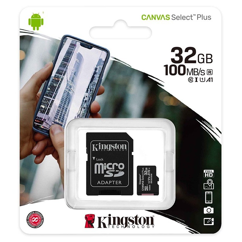 Micro Sd 32 Go Canvas Kingston Avec Adaptateur