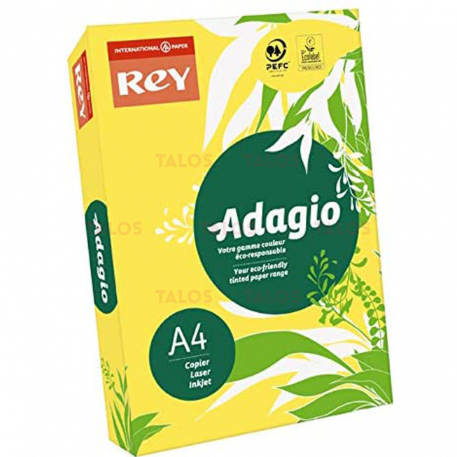 Rame Papier Rey Adagio  Jaune /500 F A4 /80gr