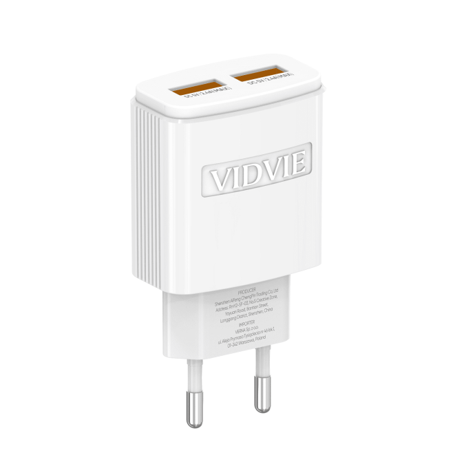 Charger Vidvie Ple245 2.4a 2xusb+cable Usb