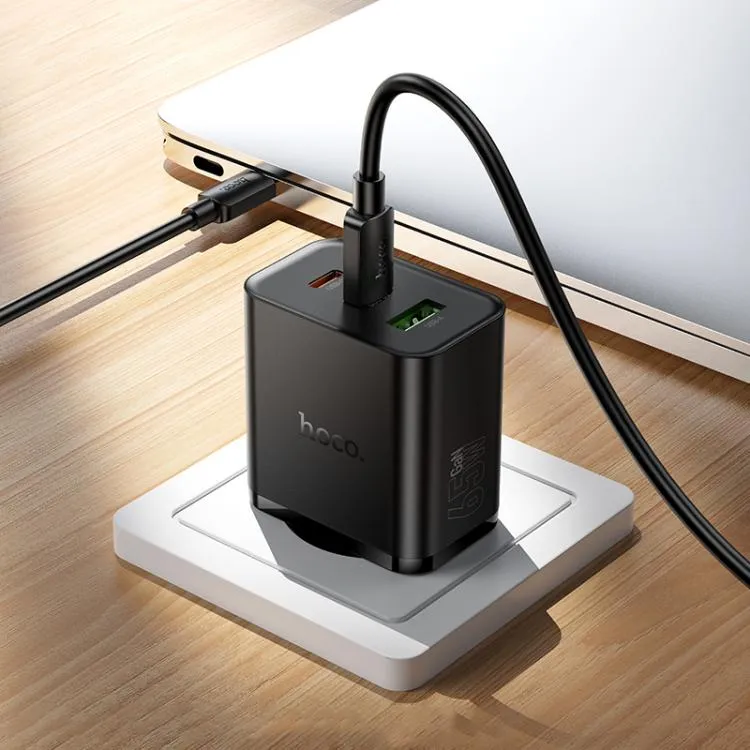 Chargeur HOCO N75 65W PD | USB-C Double + USB-A