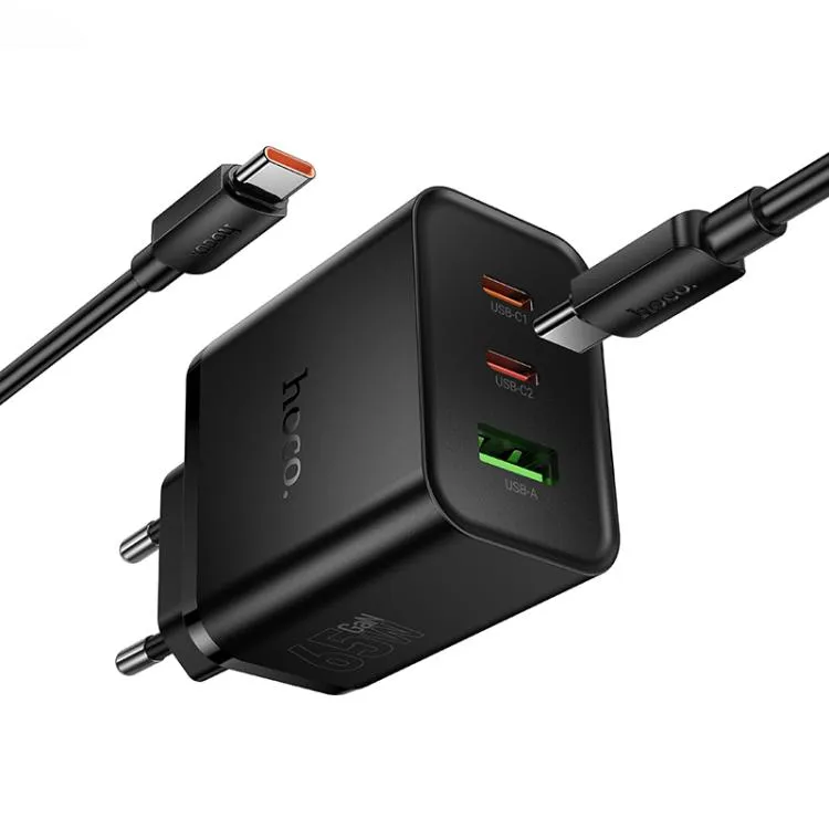 Chargeur HOCO N75 65W PD | USB-C Double + USB-A