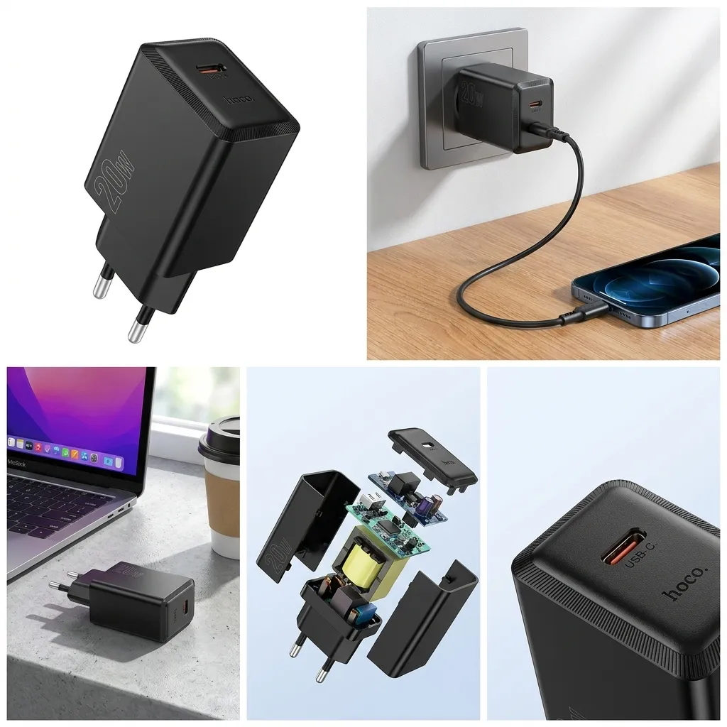 Chargeur HOCO N68 20W | USB-C Charge Rapide