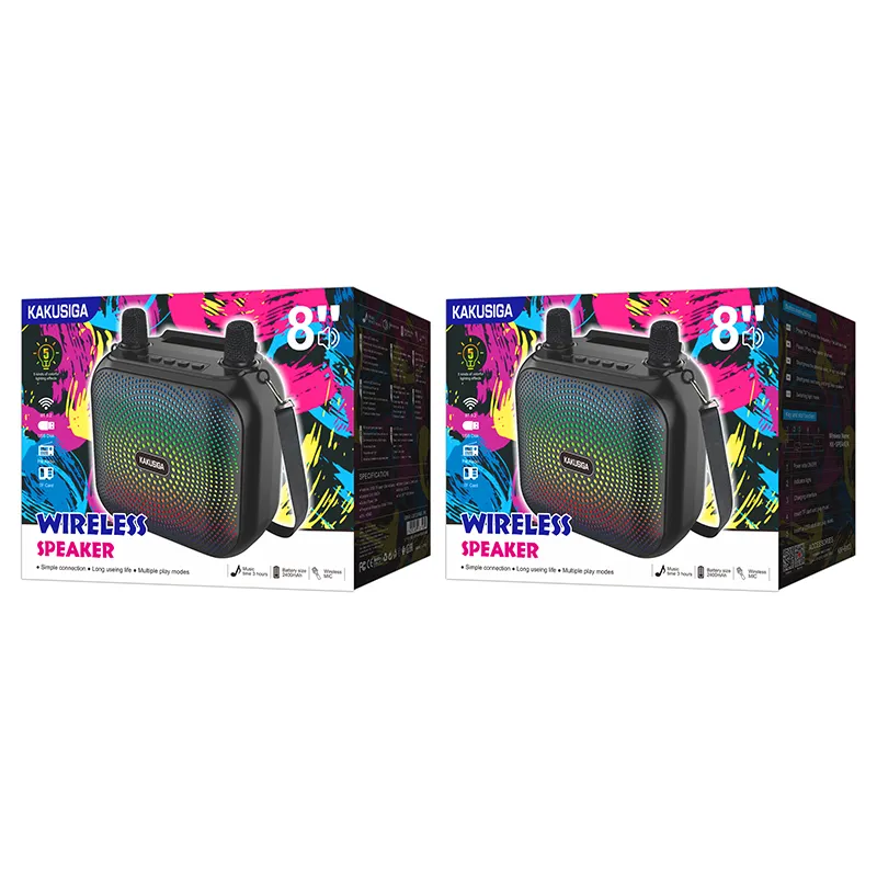 Kakusiga 8 Pouces Haut-Parleur Bluetooth | Enceinte Karaoke