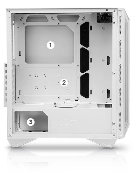 Bo&icirc;tier MSI MPG GUNGNIR 110R Blanc RGB