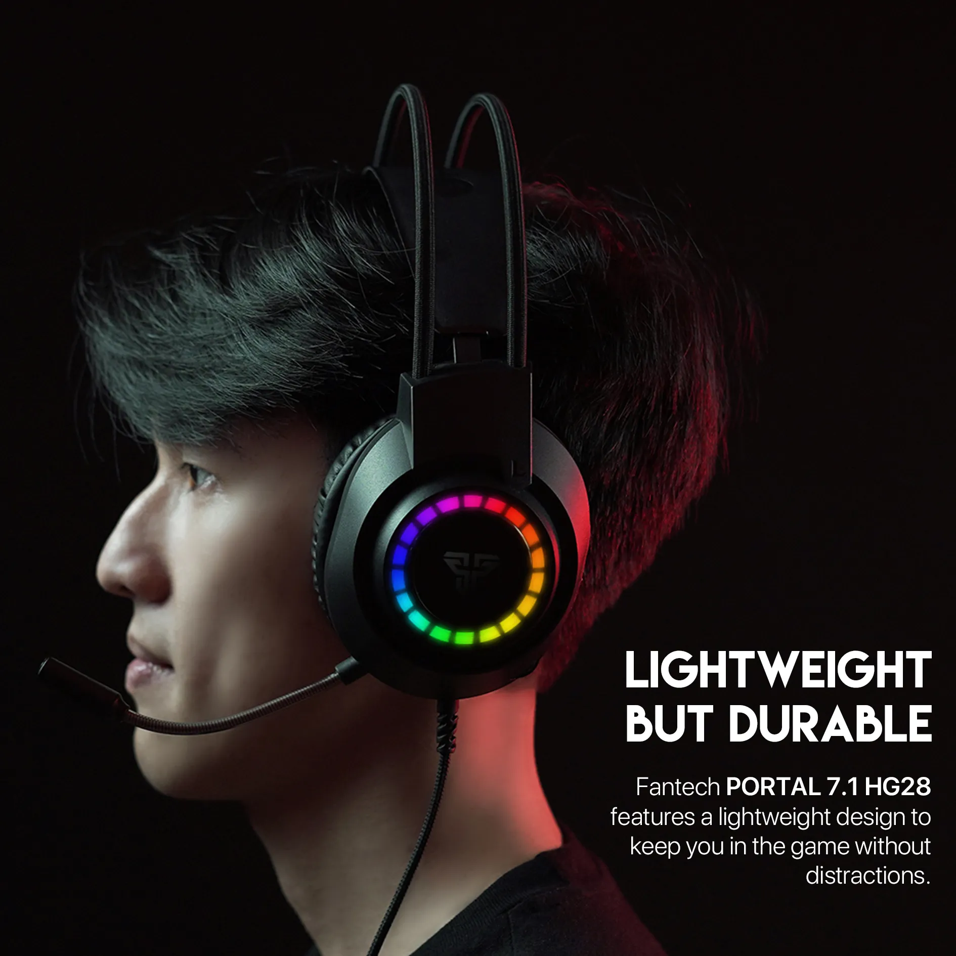 Casque Gaming Fantech HG28 Portal 7.1 RGB USB