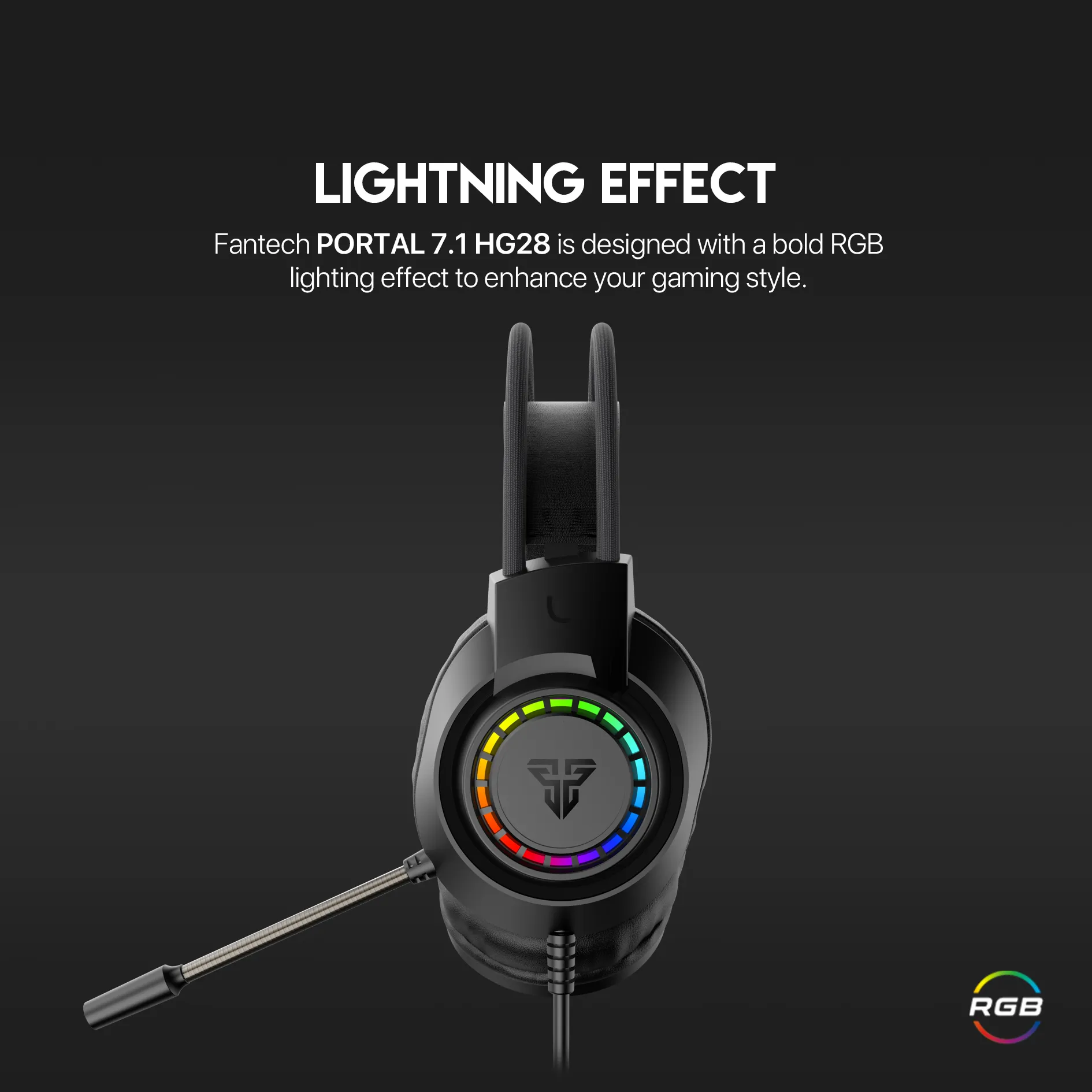 Casque Gaming Fantech HG28 Portal 7.1 RGB USB