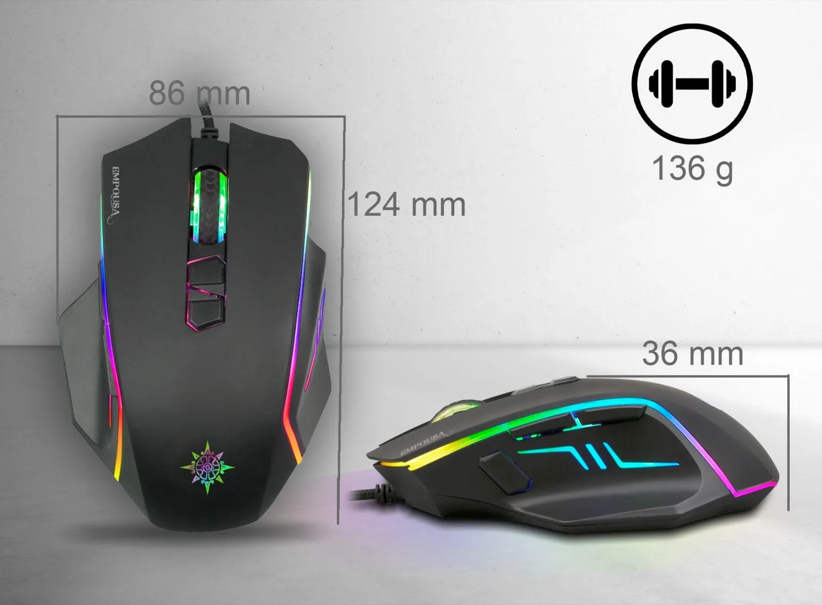 Souris Gamer INCA IMG-344 RGB 7200 DPI 8 Boutons