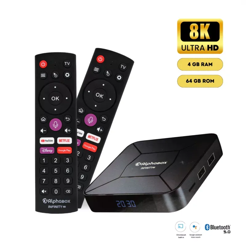 AlphasatInfinity – Android Box IPTV 4K avec Abonnement 12 Mois
