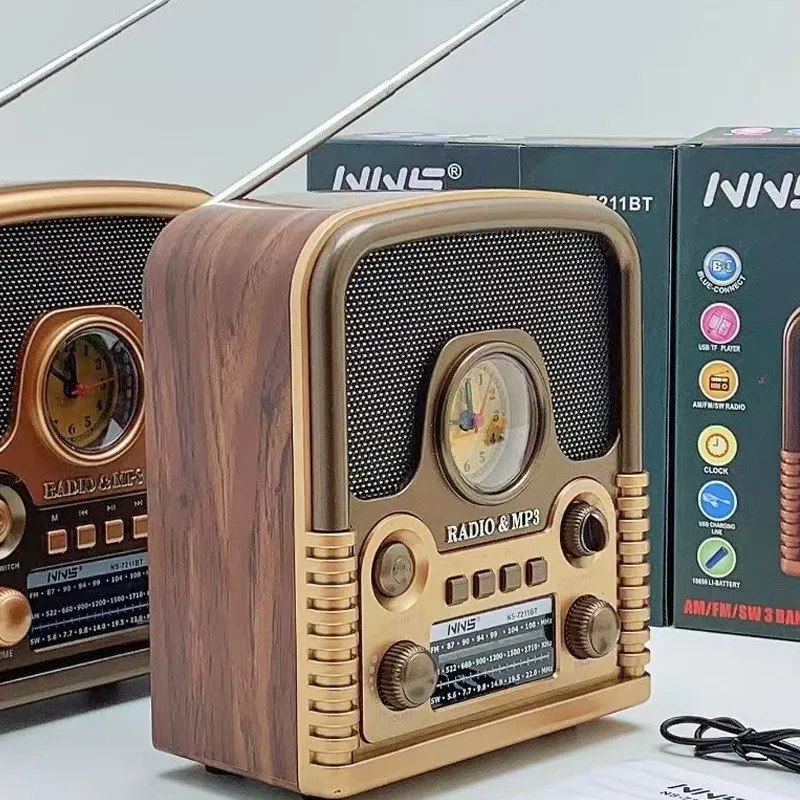 Haut-Parleur Radio NS-7211BT 5W Bois Bluetooth