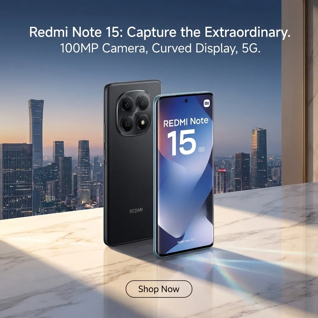 Xiaomi Redmi Note 15 5G 6Go 128Go Noir Tunisie | OffiPro