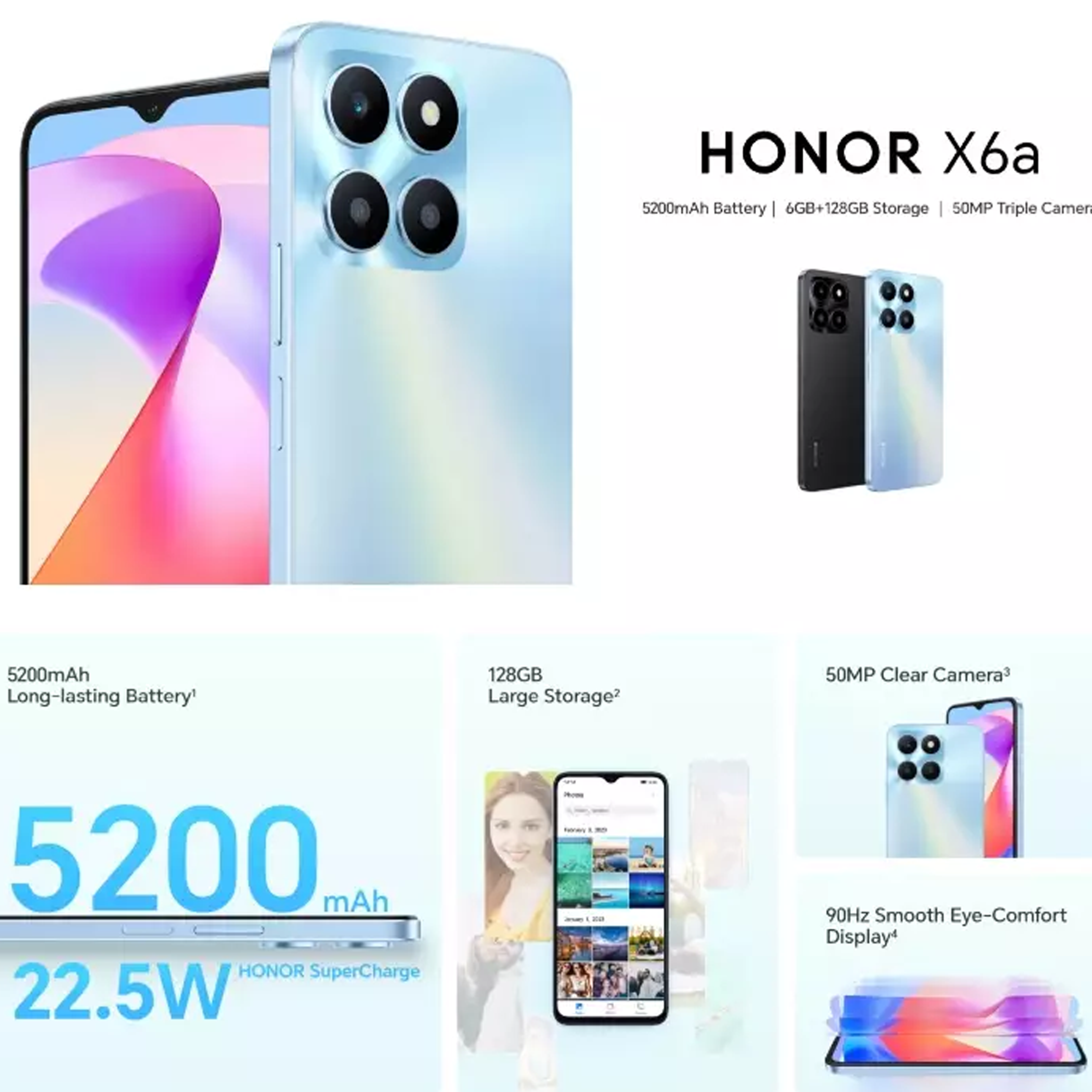 Smartphone Honor X6a 4go 128go