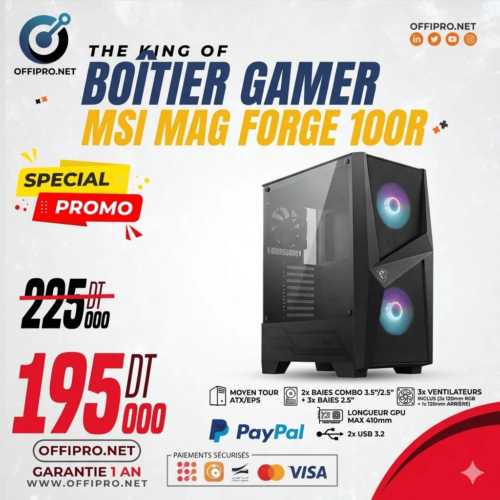 Boîtier Gamer Msi Mag Forge 100r
