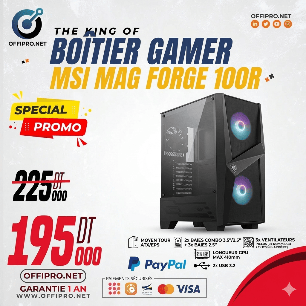 Boîtier Gamer Msi Mag Forge 100r