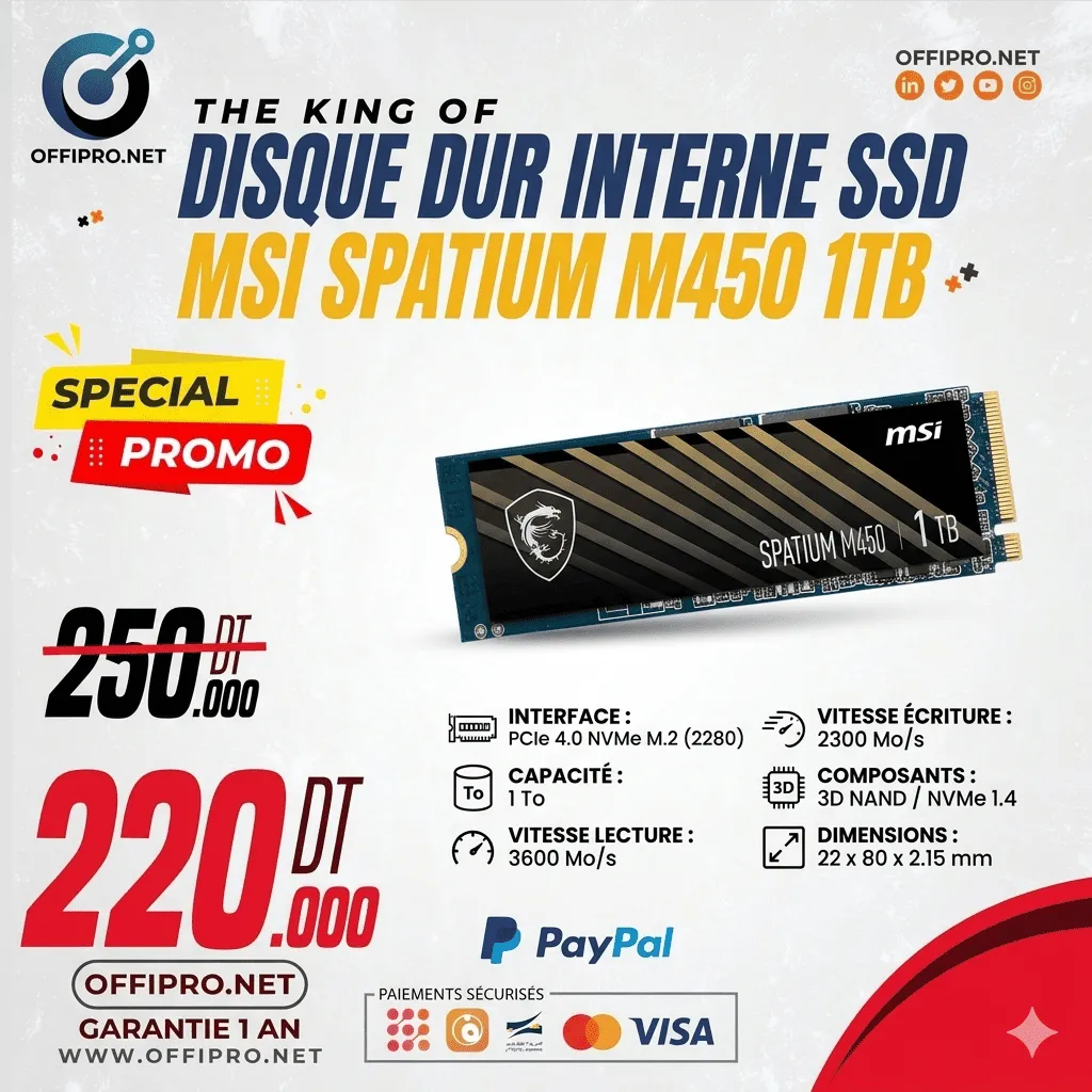 Msi Spatium M450 Nvme M.2 1tb