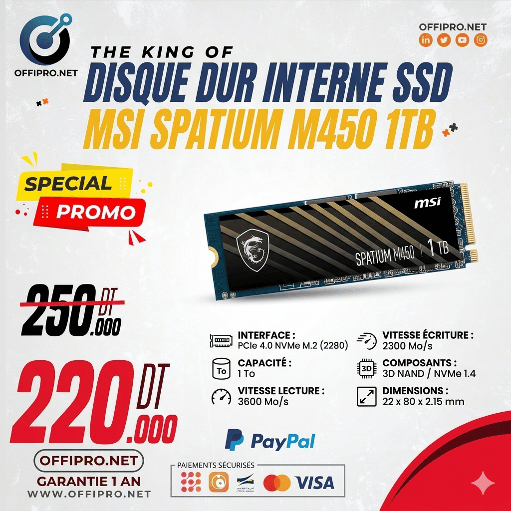 Msi Spatium M450 Nvme M.2 1tb