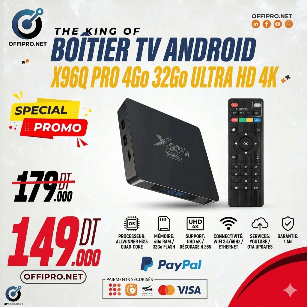 Box Tv Android X96q Pro 4go 32go